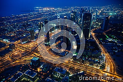 Dubai city evening view Stock Photo