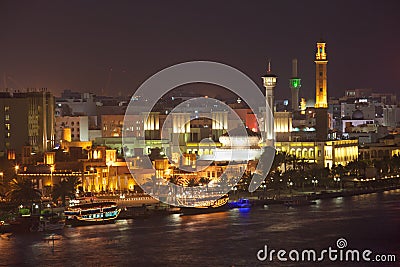 Dubai Creek and Bastakiya Stock Photo