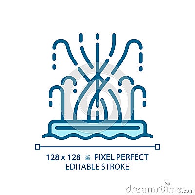 Dubai fountain light blue icon Vector Illustration