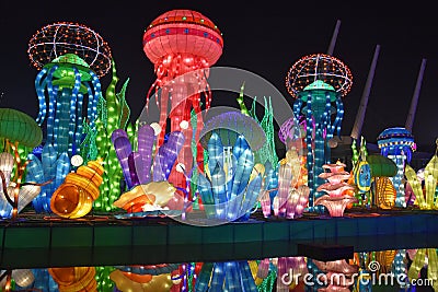 Dubai Garden Glow in Dubai, UAE Editorial Stock Photo