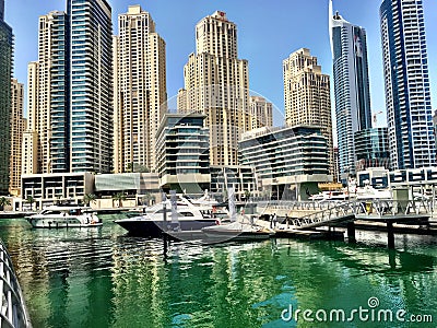 Dubai Marina Bay Editorial Stock Photo