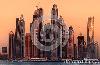 Dubai Marina bay, UAE Stock Photo