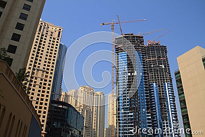 Dubai Marina Buildings under construction Stock Photo
