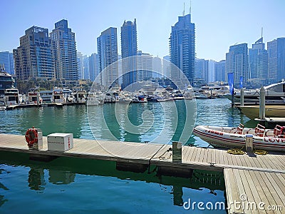 Dubai marina harbour port Editorial Stock Photo