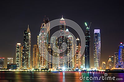 Dubai marina skyscrapers Stock Photo