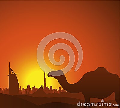 Dubai skyline Vector Illustration