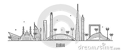 Dubai skyline United Arab Emirates UAE city vector Vector Illustration