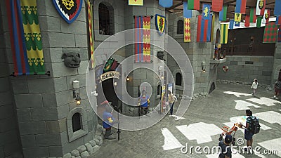 Amusement and entertainment in the territory Kingdoms of Legoland at Dubai Parks and Resorts Editorial Stock Photo