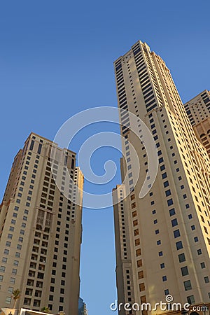 Dubai, UAE December 25/2018 Dubai hotels at summer day. Editorial Stock Photo