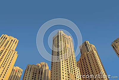 Dubai, UAE December 25/2018 Dubai hotels at summer day. Editorial Stock Photo