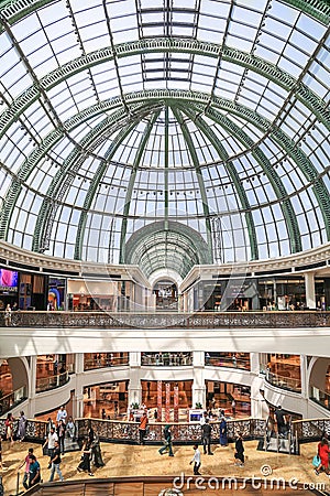 The modern structure of Mall of the Emirates in Dubai. Mall of the Emirates Editorial Stock Photo