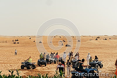 Dubai, UAE - MARCH 2021: Offroad buggy desert safari race trip in Dubai Editorial Stock Photo
