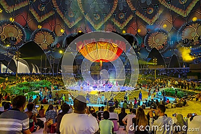 Dubai, UAE - November 4, 2021: Celebrating Diwali, Festival of Lights at Expo2020. Performance featuring dancers and Editorial Stock Photo