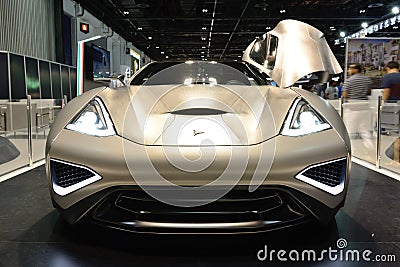 The Icona Vulcano Titanium is the world first titanium supercar on Dubai Motor Show 2017 Editorial Stock Photo