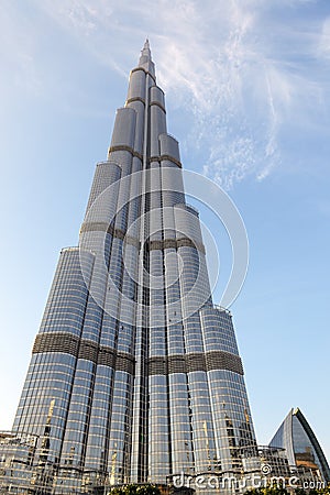 The view on Burj Khalifa in sunset Editorial Stock Photo