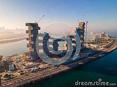 Dubai, United Arab Emirates - December 1, 2020: The Royal Atlantis Resort & Residences on the Palm Jumeirah island in Dubai under Editorial Stock Photo
