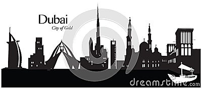 Dubai, United Arab Emirates Vector Illustration