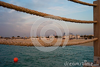Dubai& x27;s skyline from kite Beach Stock Photo