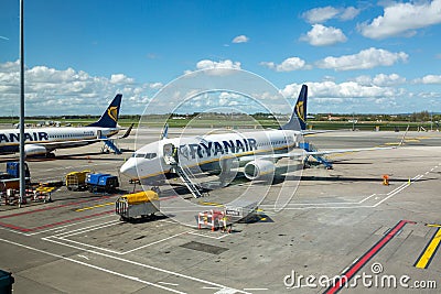 A Ryanair plane on the tarmac Editorial Stock Photo