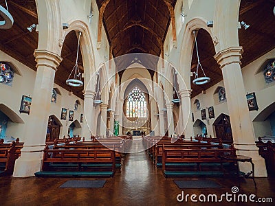 Dublin, Ireland - 07.12.2023: stunning interior of St Catherine's Church of Ireland. Editorial Stock Photo