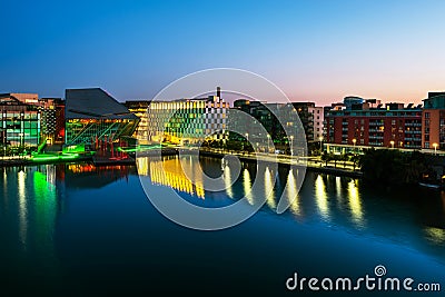 Dublin, Ireland. Aerial view of Grand Canal at sunrise Stock Photo