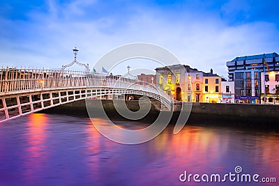 Dublin Ireland at Dusk Stock Photo