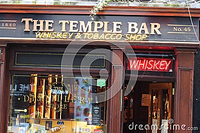 Dublin Ireland, February 20 2018: View of a famous pub, at the Temple Bar area in central Dublin. Temple Bar is promoted Editorial Stock Photo