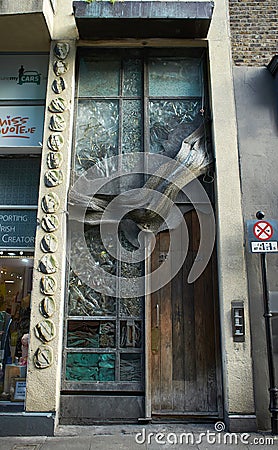 Dublin, Ireland - 01.27.2023: The house facade, landmark in Dublin's cultural quarter visited Editorial Stock Photo