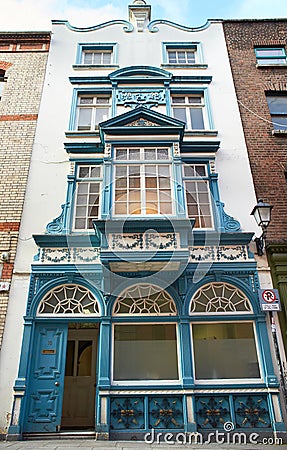 Dublin, Ireland - 01.27.2023: The house facade, landmark in Dublin's cultural quarter visited Editorial Stock Photo