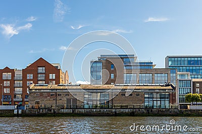 Modern Dublin Docklands or Silicon Docks. River Liffey Waterfront Editorial Stock Photo