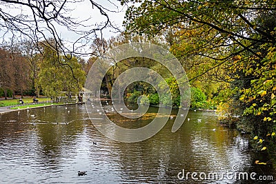 Saint Stephen Green Park in Victorian style, Dublin, Ireland Editorial Stock Photo