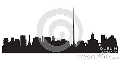 Dublin Ireland City skyline. Detailed vector silhouette Vector Illustration