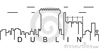 Dublin outline icon. Can be used for web, logo, mobile app, UI, UX Vector Illustration