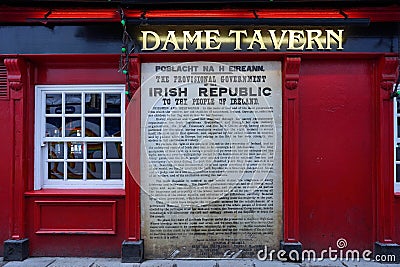 Dublin tavern displays the 1916 declaration of independence Editorial Stock Photo