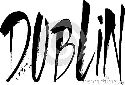 Dublin text sign illustration Cartoon Illustration