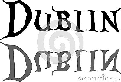 Dublin text sign illustration Cartoon Illustration