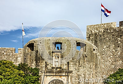 Dubrovnik ancient fortress view, Croatia Stock Photo