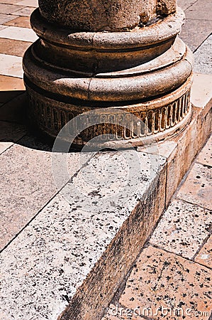 Dubrovnik. Base of column Stock Photo