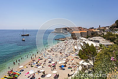 Dubrovnik Beach Vacation on the Adriatic coast Croatia Editorial Stock Photo