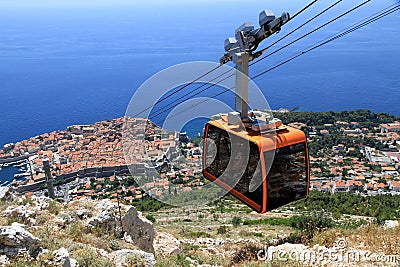 Dubrovnik cable car Stock Photo