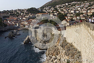 Overview of the city of Dubrovnik from its ancient walls Editorial Stock Photo
