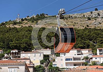 Dubrovnik, Croatia - July 3, 2021: The Dubrovnik Cable Car, Croatia Editorial Stock Photo
