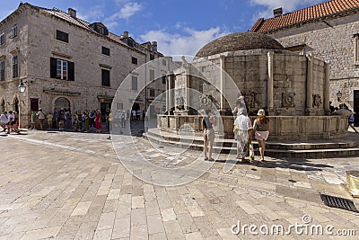 Great Well of Onofria, fountain near the Pilska Gate, Dubrovnik, Croatia Editorial Stock Photo