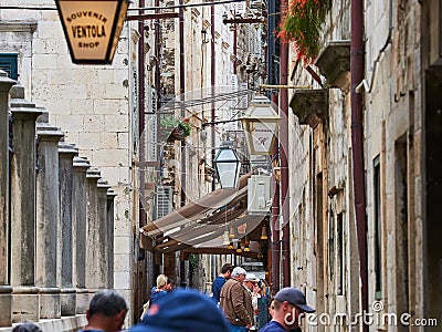 Dubrovnik, CROATIA - MAY 3, 2019: Famous european travel destination in Croatia, Dubrovnik old town fortress. Editorial Stock Photo