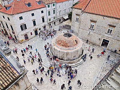 Dubrovnik, CROATIA - MAY 3, 2019: Famous european travel destination in Croatia, Dubrovnik old town fortress. Editorial Stock Photo