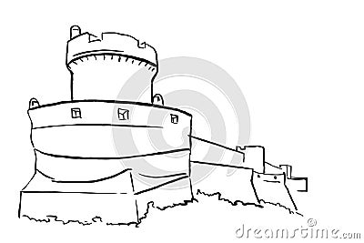 Dubrovnik fortress. Croatia. Vector Illustration