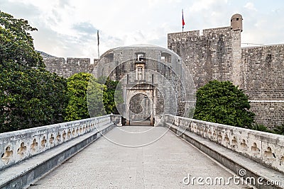 Dubrovnik Pile Gate in the morning Stock Photo