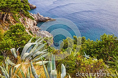 Dubrovnik seascape, Croatia, Adriatic sea coast Stock Photo