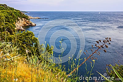 Dubrovnik seascape, Croatia, Adriatic sea coast Stock Photo