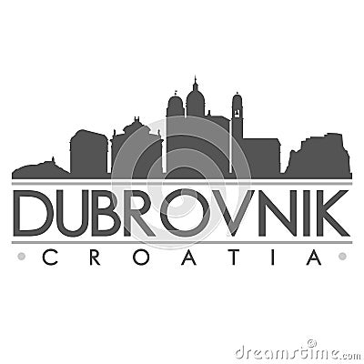 Dubrovnik Skyline Silhouette Design City Vector Art Vector Illustration